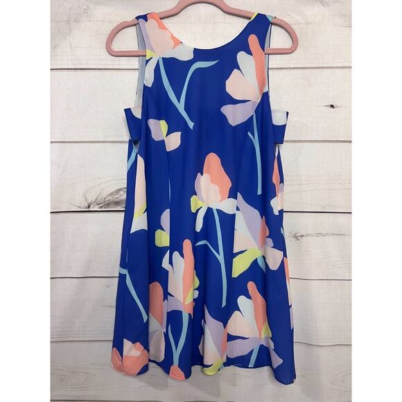Crosby by Mollie Burch Blue Floral Printed Mini Shift Dress Size SM - Picture 1 of 8
